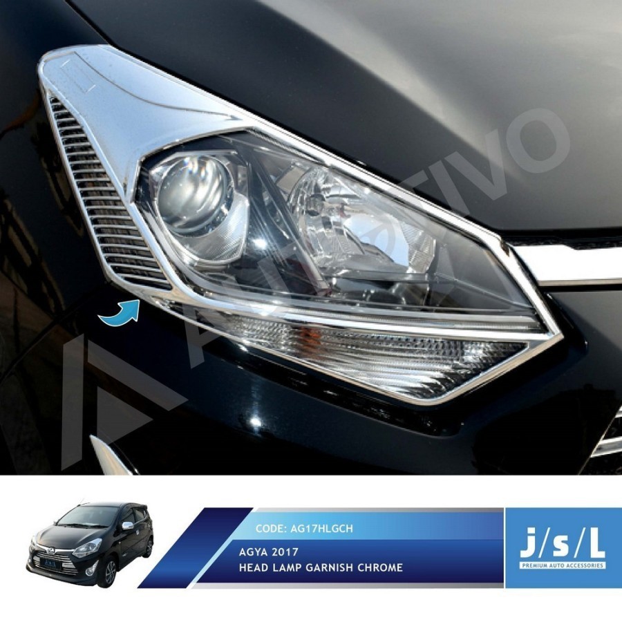 Garnish Depan New Agya/Ayla 2017 Head Lamp Garnish Chrome JSL