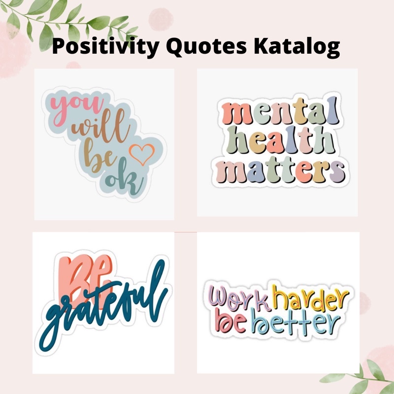 Sticker Hp Sticker Laptop Positivity Aesthetic Sticker Tumblr Die Cut Murah