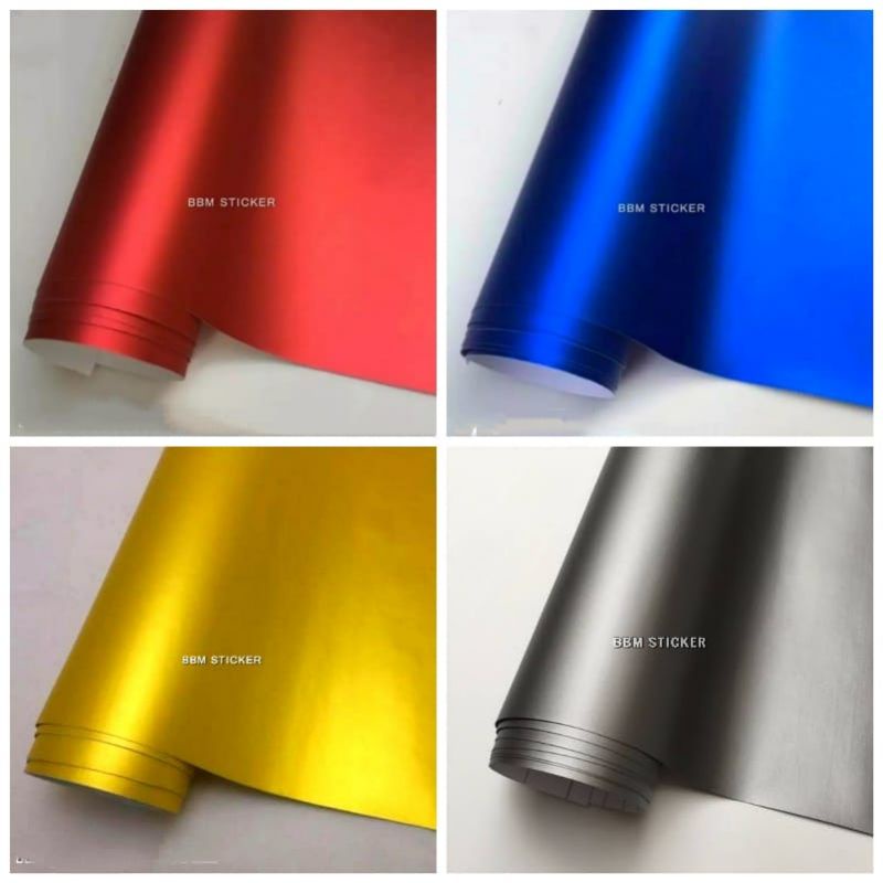 Stiker Metallic Doff Chrome Warna Beragam Lentur