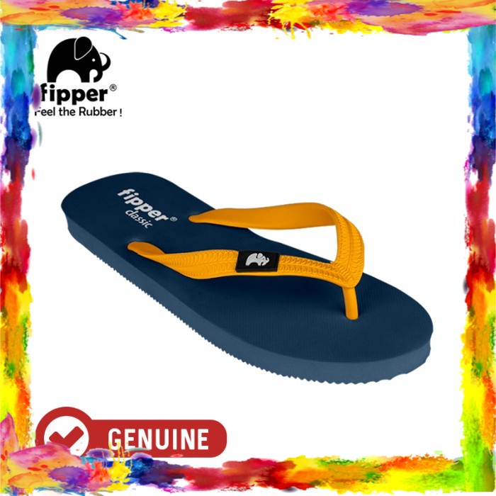 Fipper Classic / Sandal Jepit Unisex / Blue Snorkel / Mustard