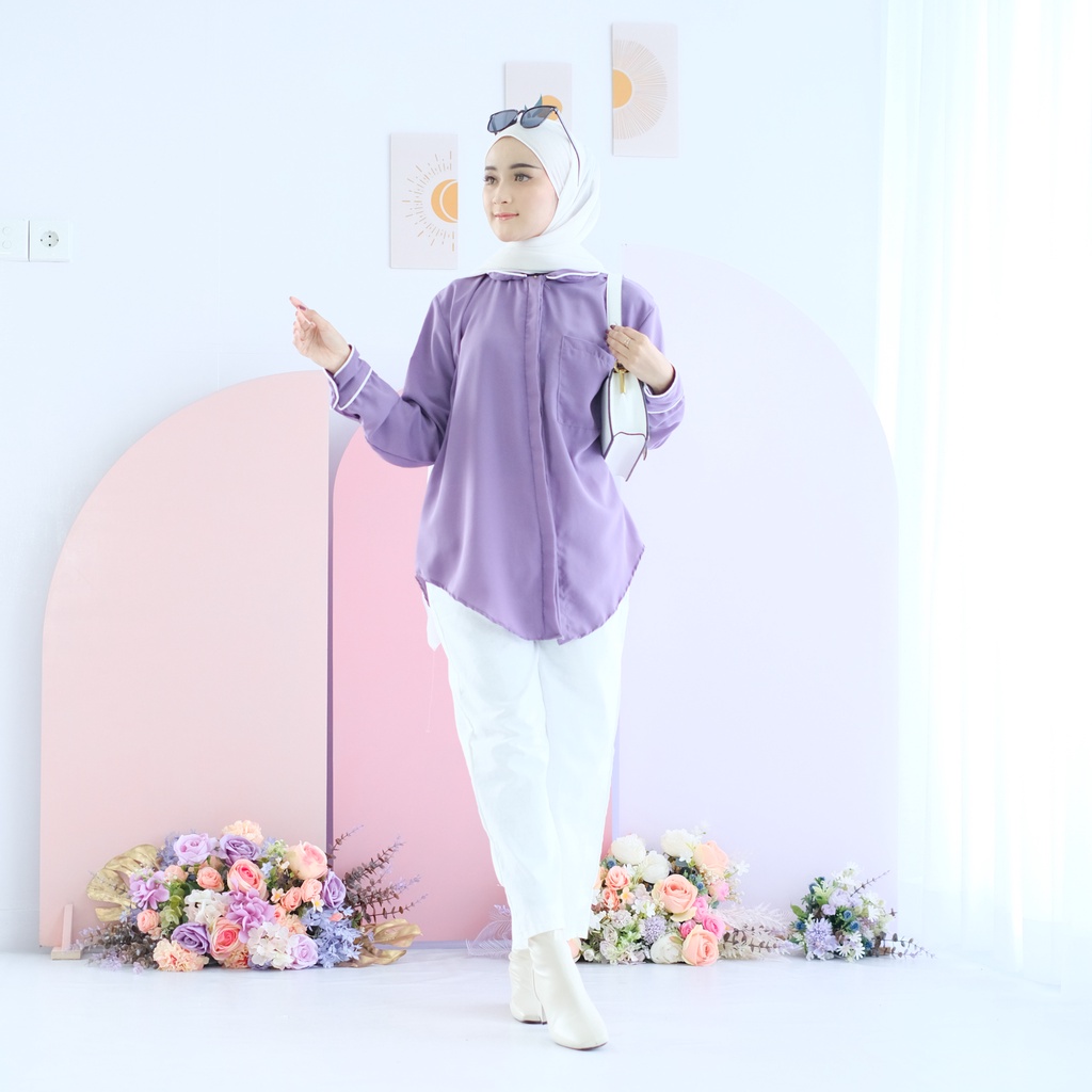 (MGA) KEMEJA OVERSIZE KAVELA OVERSIZE DAILY BUSUI KEMEJA PANJANG WOLFIS