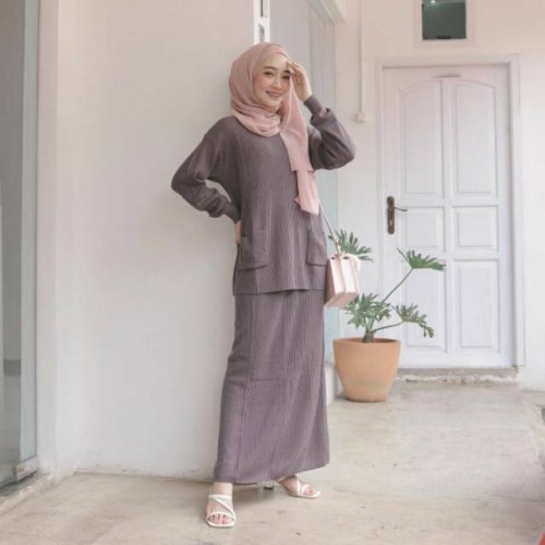 RAJUT SETELAN POCKY / SETELAN RAJUT POCKY / SETELAN RAJUT WANITA / setelan remaja kekinian 2021