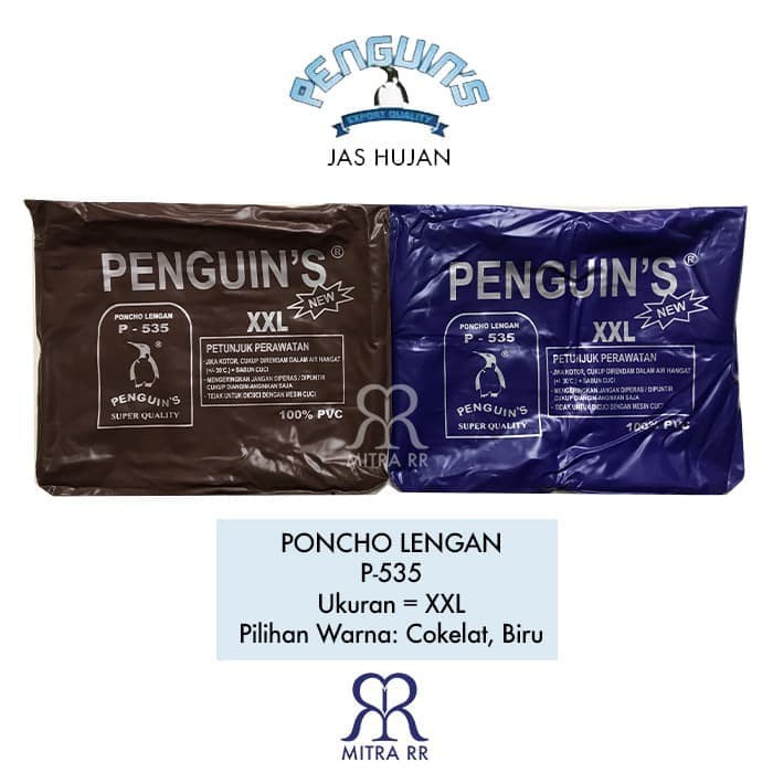 Jas Hujan Poncho Lengan Kelelawar Penguins Pinguin P-535 Ponco Motor