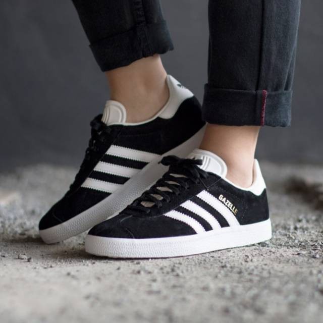 ADIDAS GAZELLE OG BLACK WHITE ORIGINAL INDONESIA