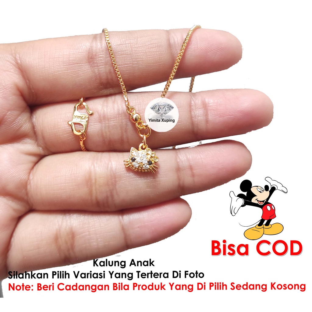 Kalung Emas Hello kitty Anak - Anak - Liontin Warna Gold - Emas Gold Kalung Anak Anti Luntur Model H