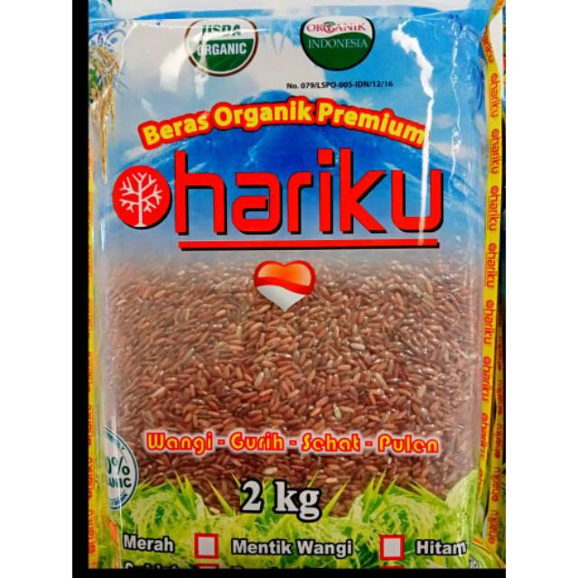 

Beras Merah Organik HARIKU 2kg Premium Bersertifikat *Pekanbaru*