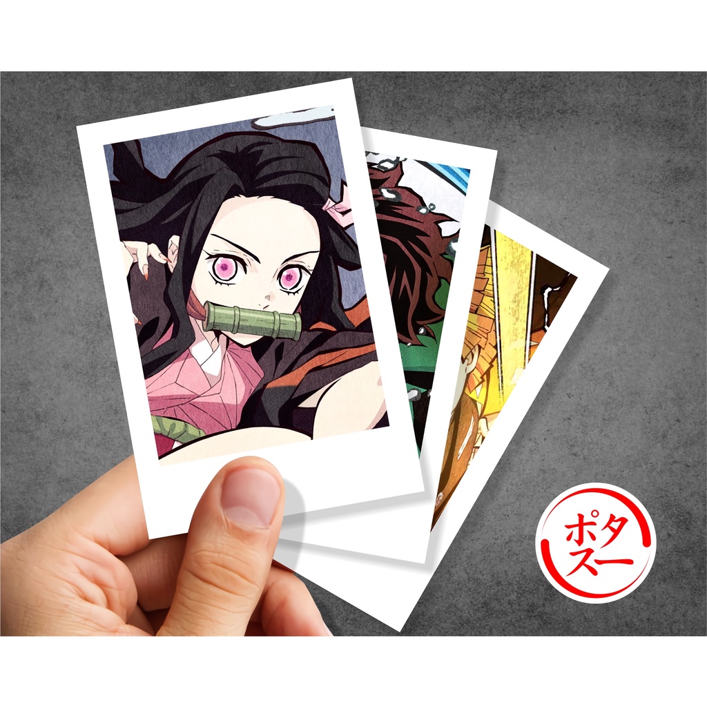 Koleksi Polaroid Anime Kimetsu no Yaiba / Demon Slayer A - Tanjirou Nezuko Zenitsu Inosuke Giyuu Shinobu Kanao Rengoku - Poster