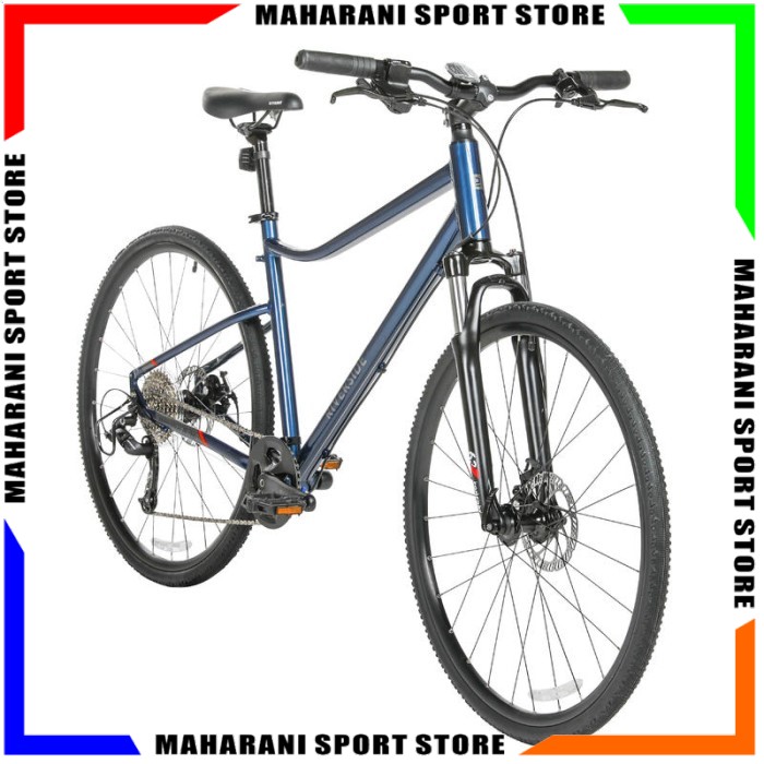 Sepeda Hybrid BTWIN RIVERSIDE 500 MATT 9 Speed Warna Biru Original
