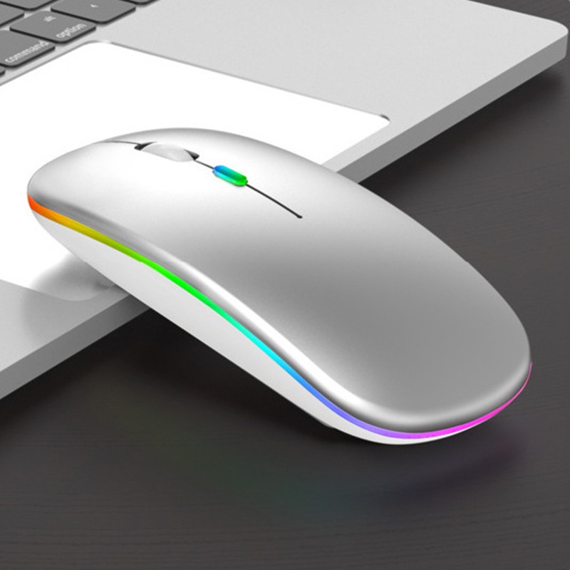 Mouse/Mouse wireless/Mouse AVAN/Set mouse dan alas mouse nirkabel-2.4G LED Gery