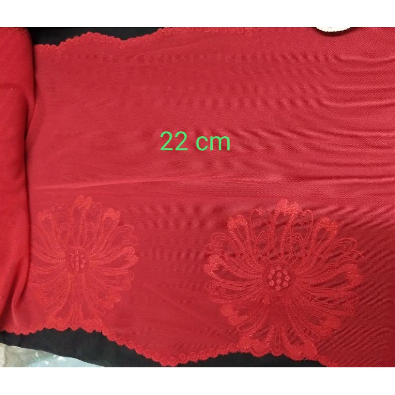 RENDA tile renda kain renda lebar renda bordir renda merah renda brukat renda mukena renda baju