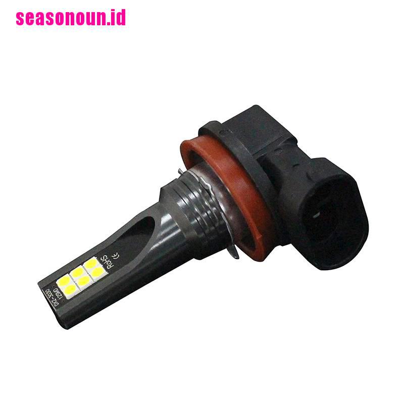 (seasonoun) 1pc Lampu Kabut LED H8 / H9 H11 3030 12SMD 12V 6000K Untuk Mobil