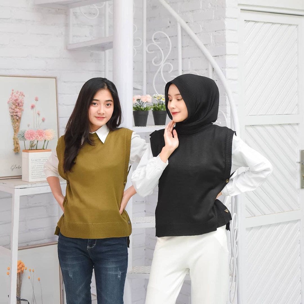 Nara Grosir - Micha Crop Vest | Fashion Terkini | Sweater Termurah