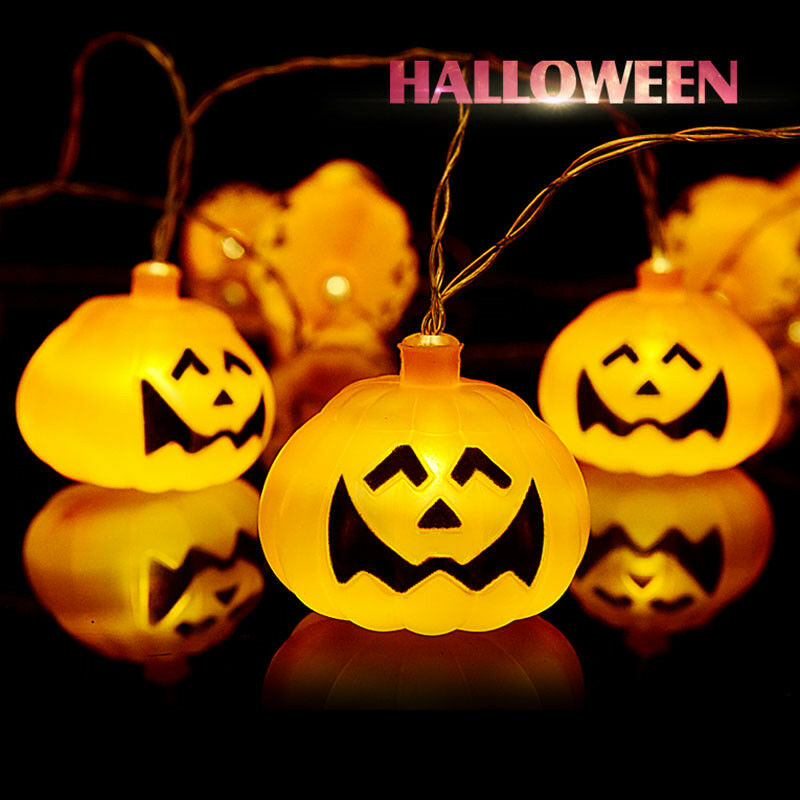 Lampu String Led 1m / 2.9m Bentuk Labu Halloween Tenaga Baterai Untuk Dekorasi Pesta Natal