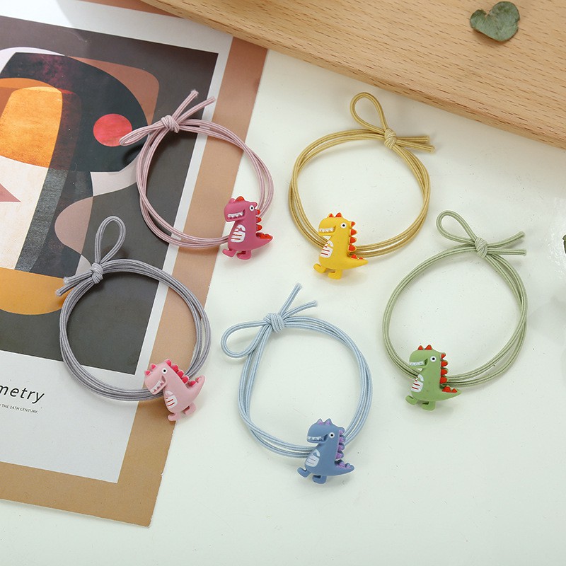 MURMURE.ID | IKAT RAMBUT ALA KOREA MOTIF DINOSAURUS KUNCIR CANDY IMPORT MURAH KARET RAMBUT DINO HA059-4