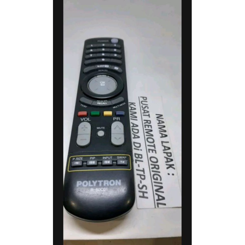 REMOTE REMOT TV POLYTRON LED LCD R-60301 ORIGINAL ASLI