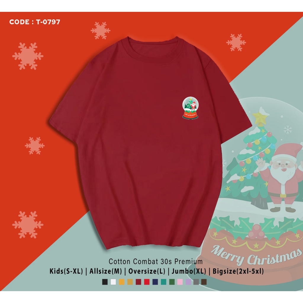 FREE CUSTOM NAMA - T-SHIRT / KAOS CUSTOM NATAL TERMURAH / SANTA BALL / KADO UNIK XMAS TEE