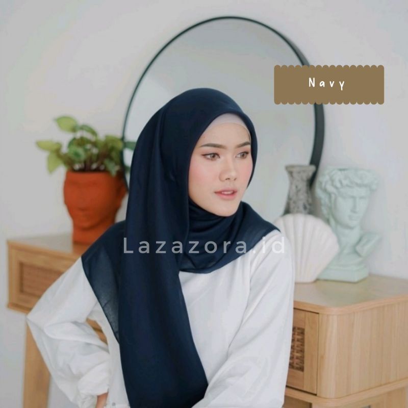 Hijab Segiempat Paris Premium Original Jahit Tepi 115×115 Cm Murah Anti Nerawang Tebal Anti Letoy Anti Mleyot-Navy