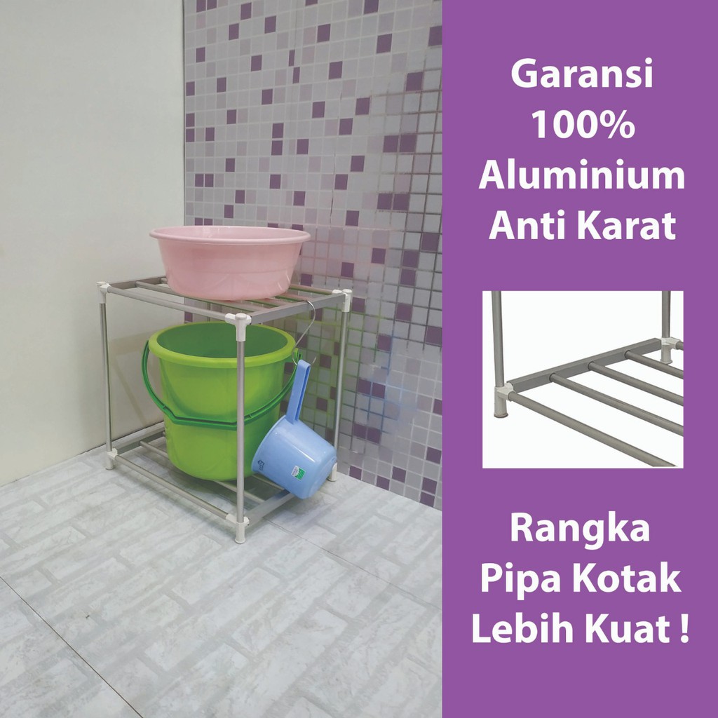 RAK DAPUR PANCI WAJAN / RAK TOILET EMBER BASKOM SERBAGUNA 3-2 SUSUN