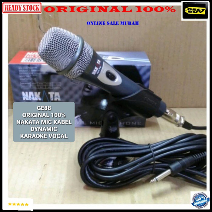 G88 Original 100% nakata Mic kabel Microphone cable mik karaoke dynamic mikrophone vocal vokal audio sound system pengeras suara pro profesional music  Langsung nyala. Gk pake baterai  BISA SEGALA JENIS AUDIO SOUND  suara mantap, yg paling penting tidak p