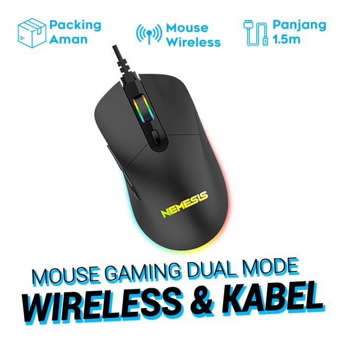 NYK S-80 Blackshark Wireless - Wired Gaming Mouse Garansi Resmi