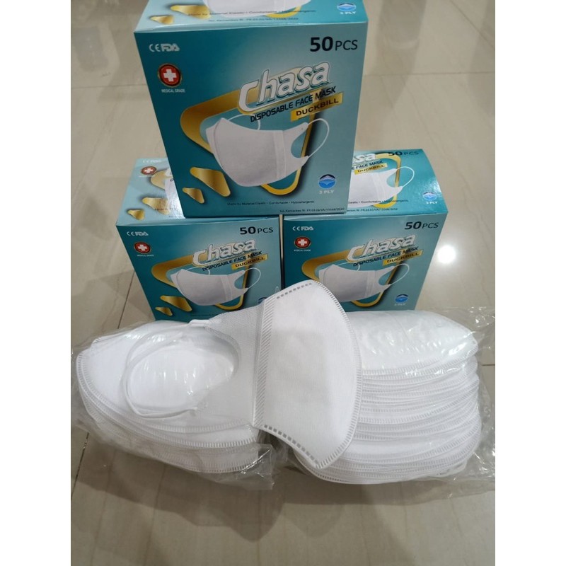 Masker Duckbill 3D Isi 50pcs Face Mask Chasa masker non medis