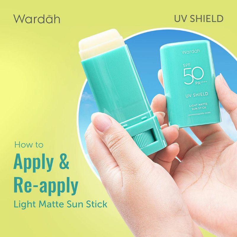 WARDAH UV SHIELD LIGHT MATTE SUN STICK SPF 50 (HIJAU) WARDAH SUNSCREEN STICK WARDAH SUNSCREEN WARDAH