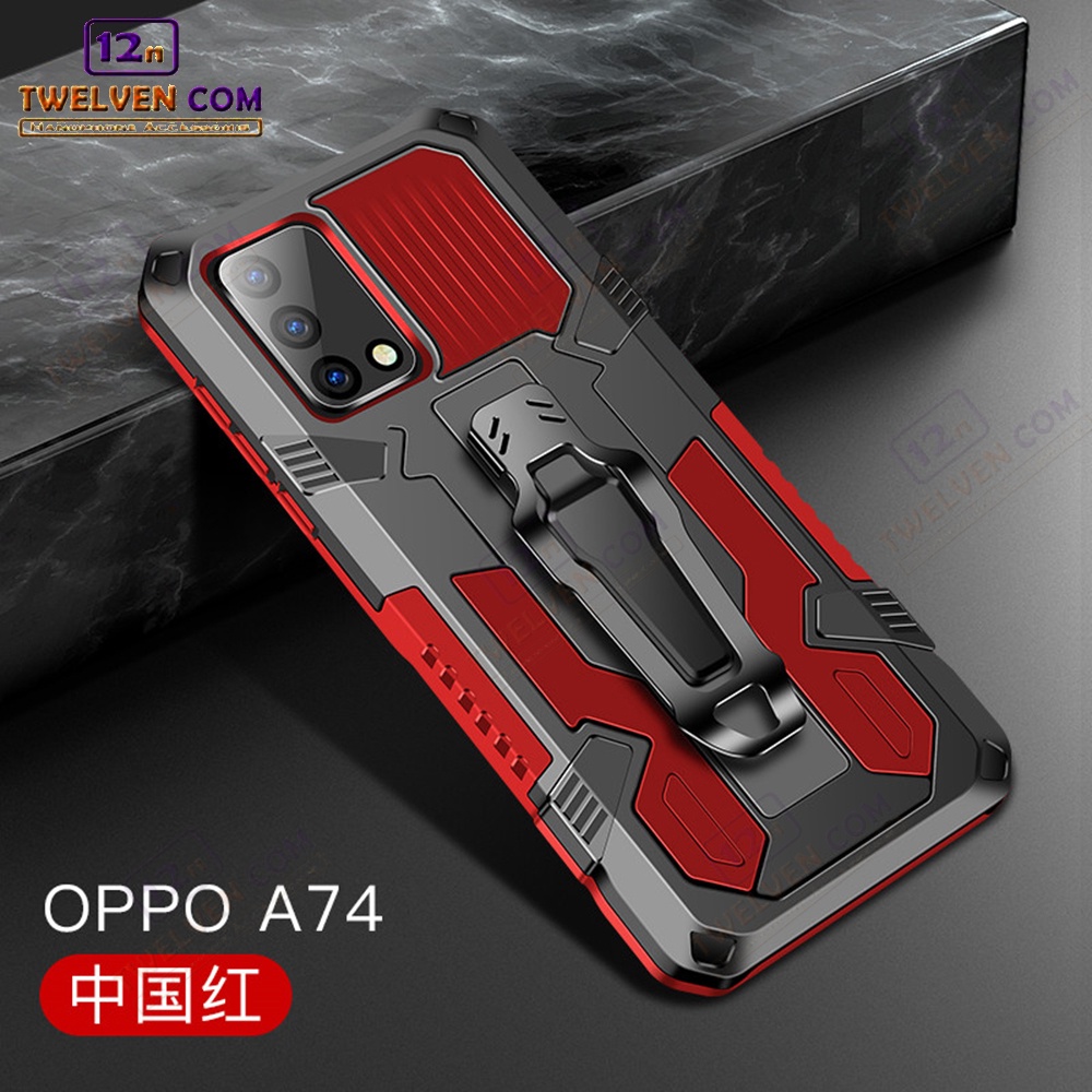 Case Shockproof Oppo A74 Armor Hardcase Stand Clip