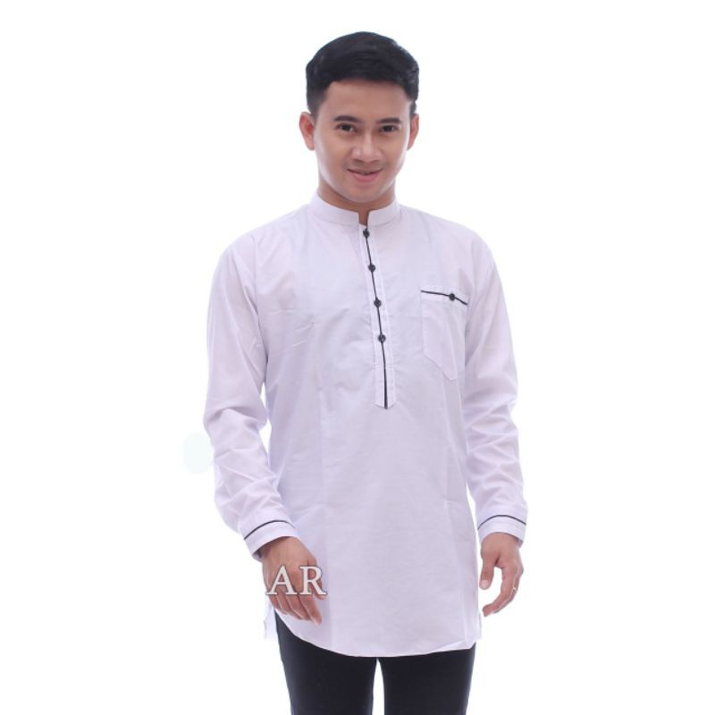 Baju Koko Kurta Lengan Panjang Katun Premium Busana Muslim Pria Ozila