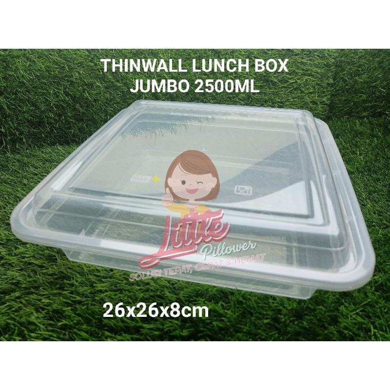 LUNCH BOX JUMBO 2500ML - THINWALL JUMBO 2500ML - Kotak Makan Plastik Besar