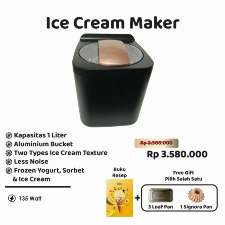 Signora Ice Cream Maker / Mesin Pembuat Es Krim &amp; Yogurt