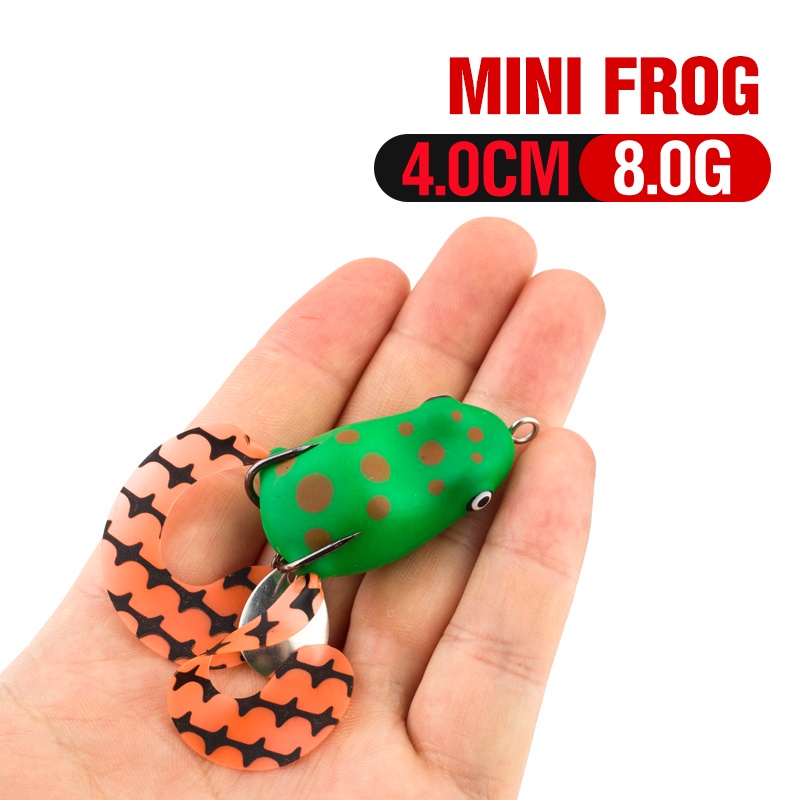 1 Pc Umpan Pancing Soft Bait Bentuk Katak Ukuran 4cm / 8g 10 Warna Dengan Dua Mata Kail