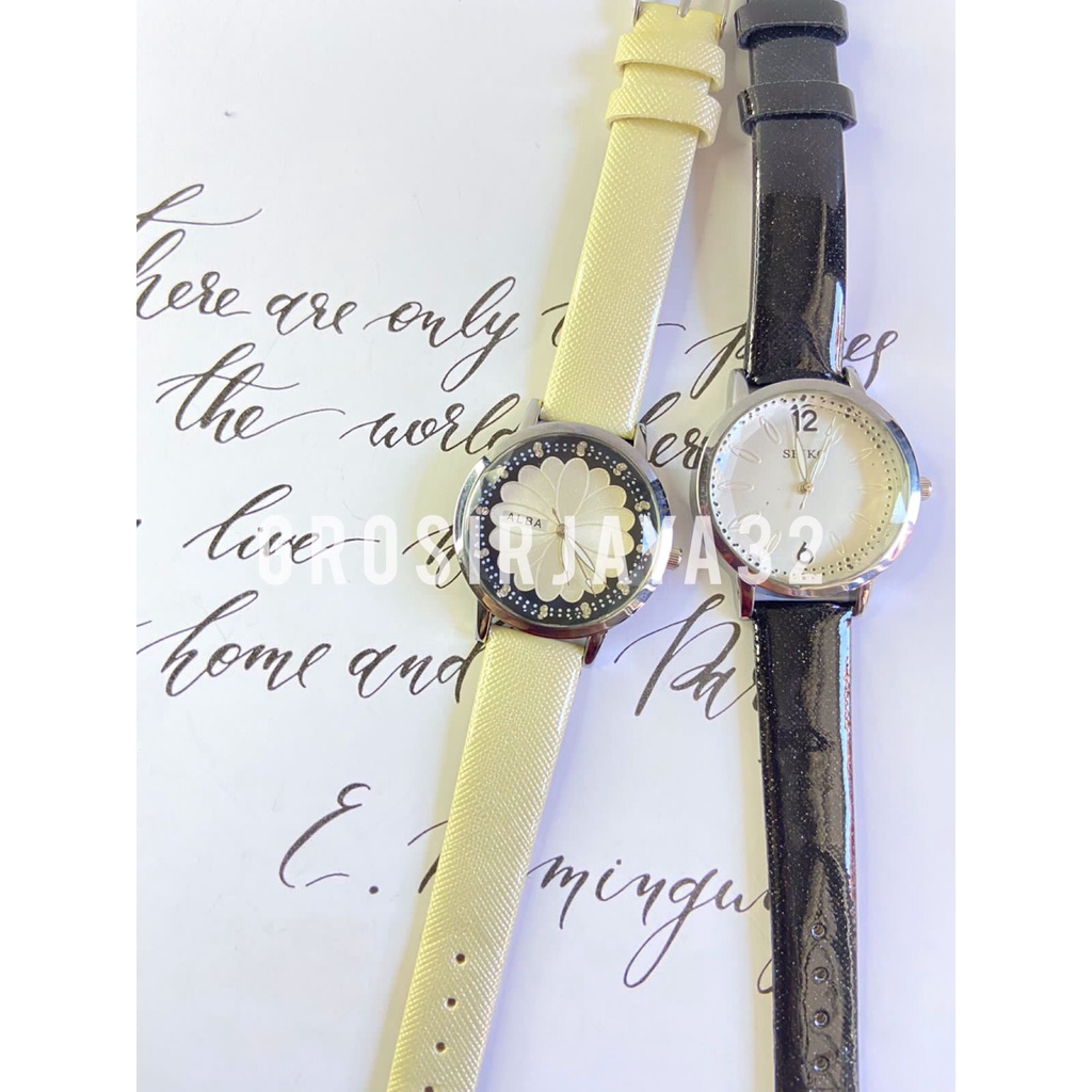 JAM TANGAN WANITA ALB SANDRINA STRAP KALEP SINTESIS PU ANALOG WATCH