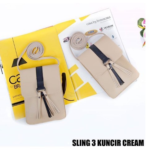 YA 390 - Sling 3 kuncir / dompet hp bahan miniso import