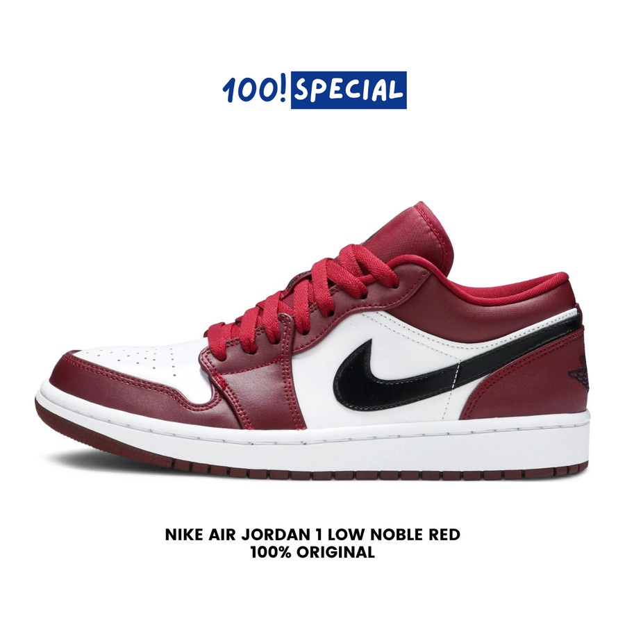 Sepatu Nike Air Jordan Low 1 Noble Red White BNIB Original