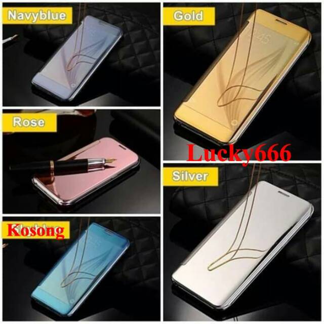 Flip wallet cover case mirror samsung galaxy c9 pro lama flipcover samsung c9 pro c9pro c9000