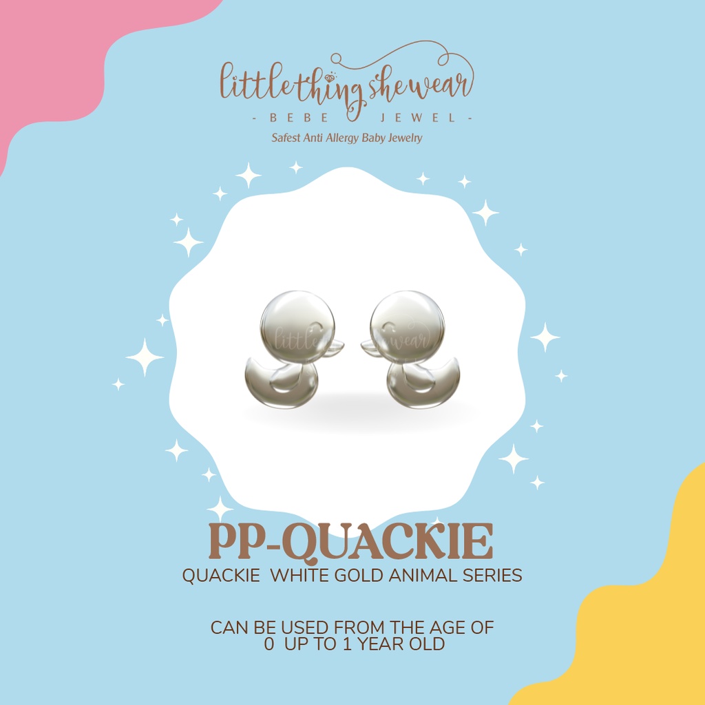 Anting Anak Littlethingshewear Quackie White Gold Newborn PP-QUACKIE NB 0,5gr