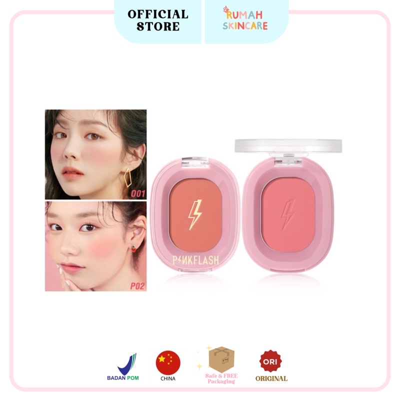 PINKFLASH Blush ON | BLUSHER CHEEK BLUSH ON Soft Powder Naturally Pigmented 9 Colors Pink Flash