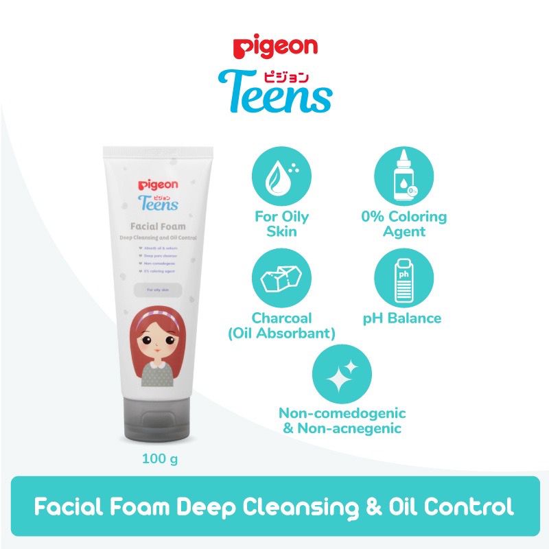 BPOM Pigeon Teens Facial Foam Deep Cleansing &amp; Oil Control / Sabun Muka Jerawat / Pembersih Wajah Facial Wash Cleanser 40 g 100 g