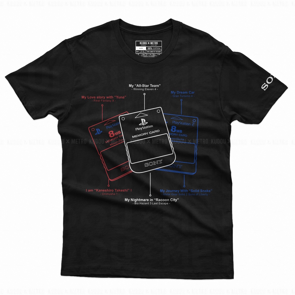 Kaos Playstation Memories Gamer Gaming Premium Unisex