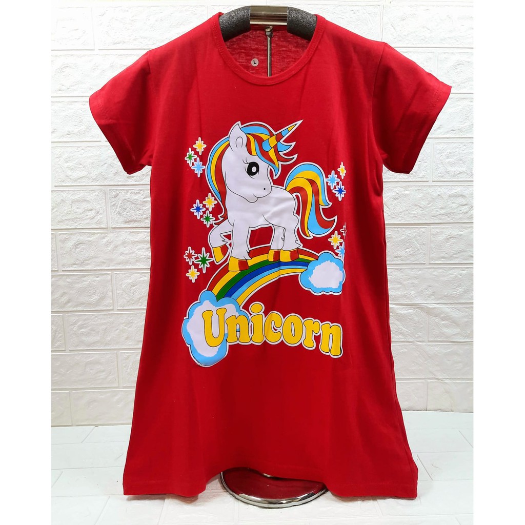 DRESS FASHION ANAK PEREMPUAN MOTIF UNICORN RAINBOW UNTUK ANAK PEREMPUAN UMUR 1-12 TAHUN