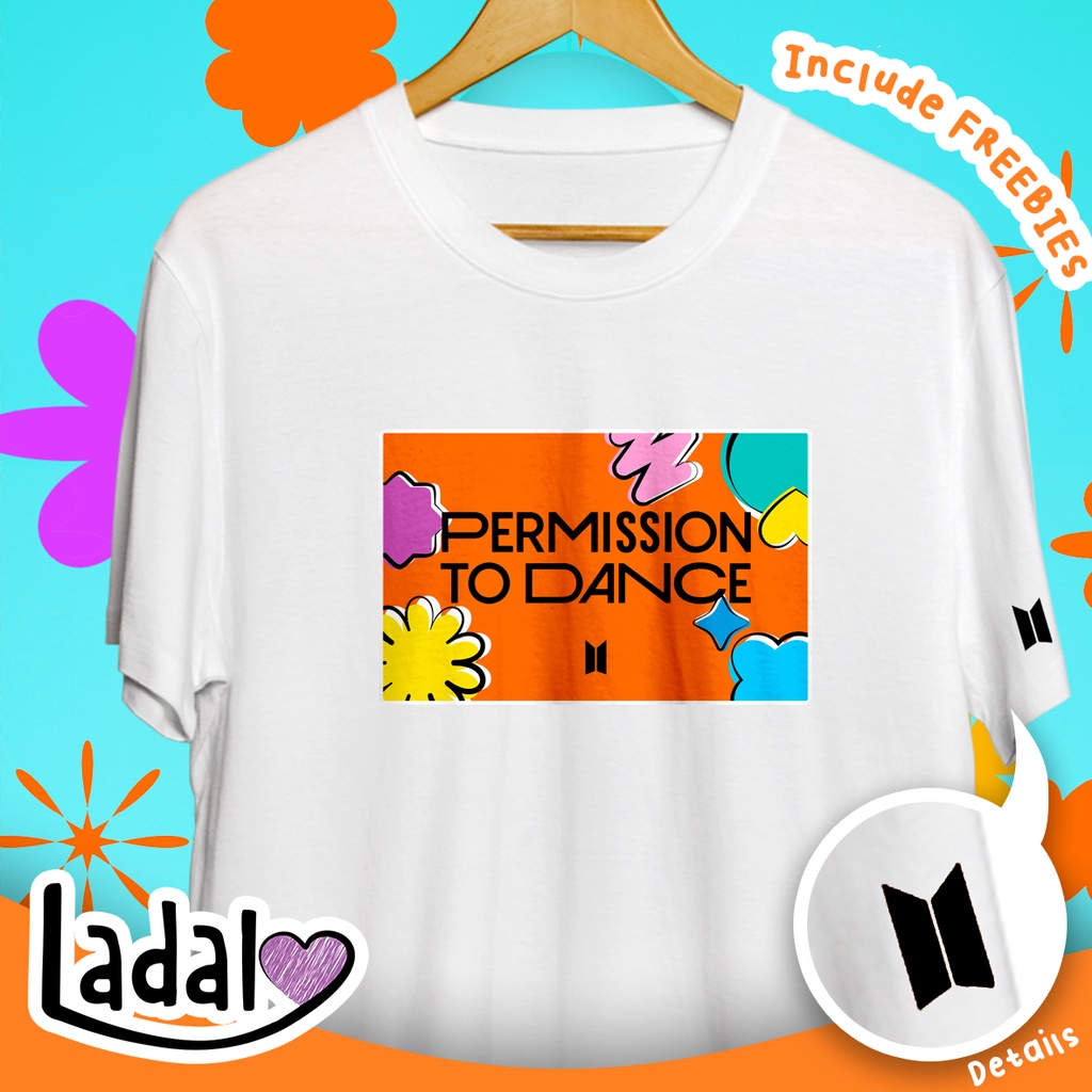 Kaos BTS PERMISSION TO DANCE LOGO TSHIRT -  Baju BTS PTD On Stage - Lengan Pendek & Panjang - Oversi