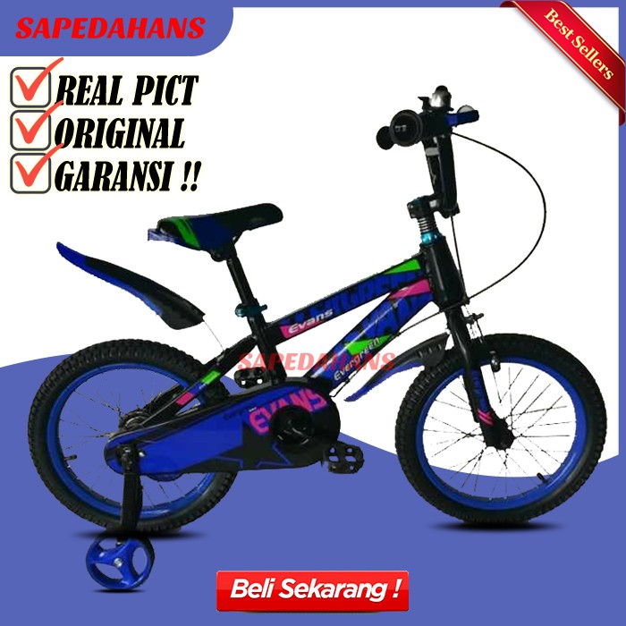 Sepeda Anak LAki Laki Sepeda Anak Mini Sepeda BMX 16 inch Evergreen Freestyle Evand DN100