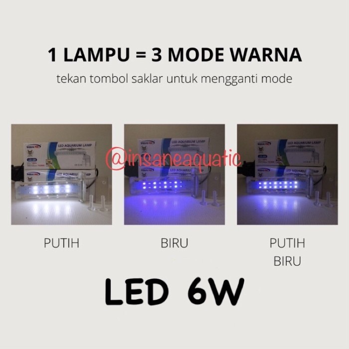 LAMPU JEPIT LED AQUARIUM AQUASCAPE  LED 6 W