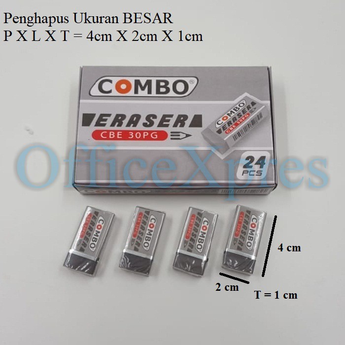 

Penghapus Pensil / Hapusan Besar Kecil / Stip Karet / Eraser 30 PVC Grey Combo