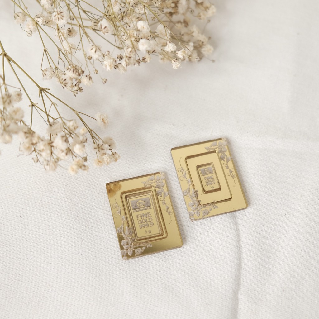 Acrylic Logam Mulia Replika+Frame untuk Mahar