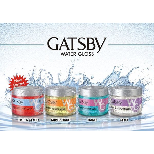 Gatsby Water Gloss Super Hard Soft Hyper Solid WG Merah Kuning Biru 75gr