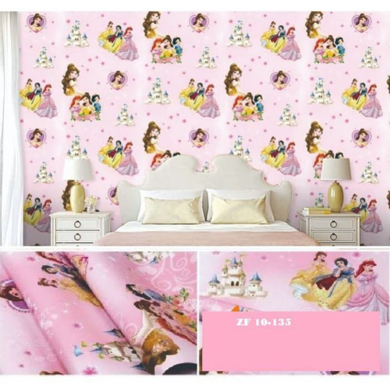 Wallpaper Dinding termurah motif karakter princess lucu anak