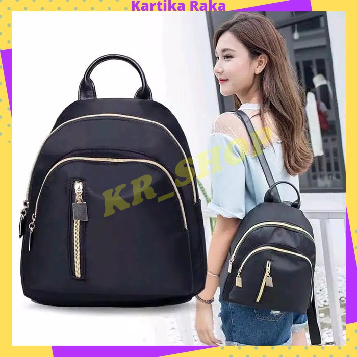 TAS RANSEL WANITA BACKPACK IMPORT TAS PUNGGUNG WANITA HITAM KOREAN STYLE