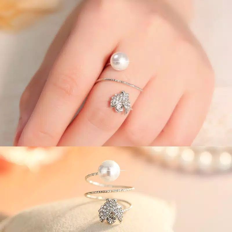 cincin mutiara perhiasan model korea