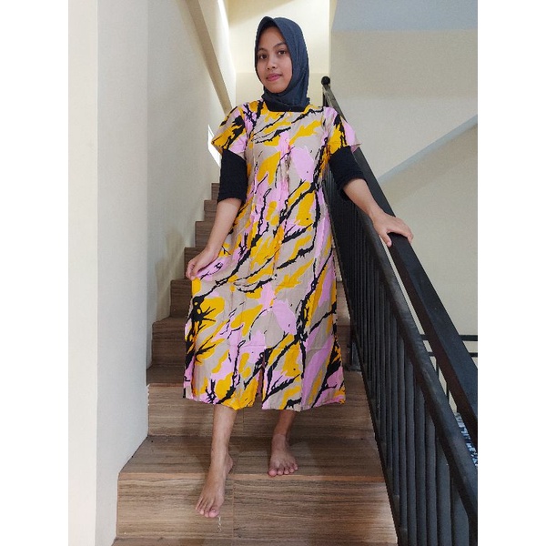 Dress kotak kancing bali|Dress Luna full kancing